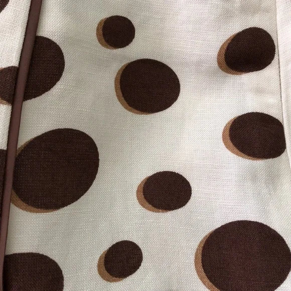 Dress Barn Skirt Linen Brown Polka Dot A Line SZ 12 Like New! - Picture 7 of 8